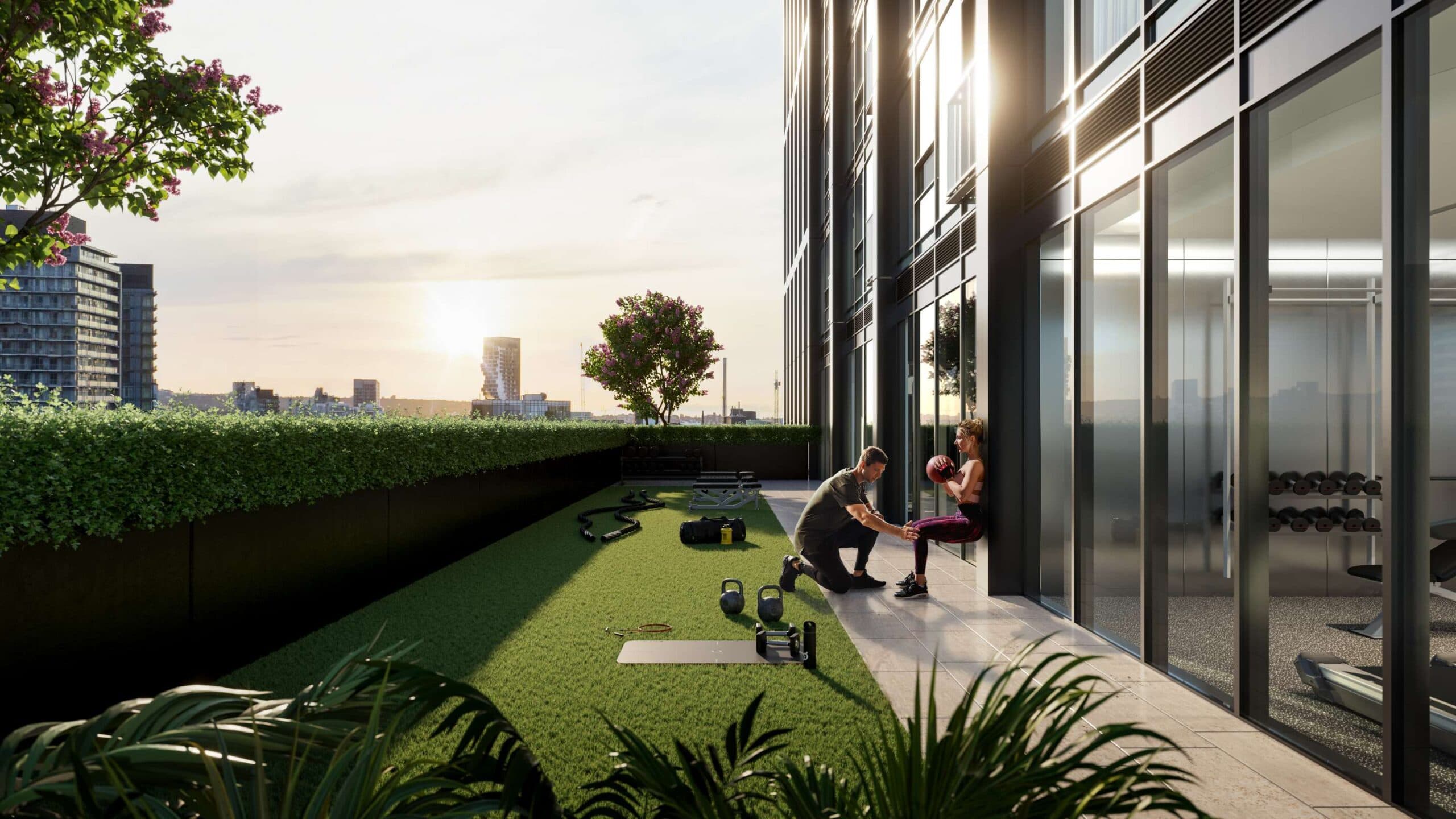 OUTDOOR FITNESS AND YOGA AREA